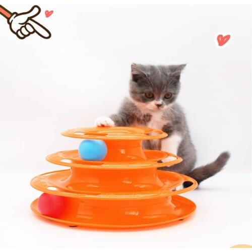 Pet Cat Dog Puzzle Turntable Toys Three-tier circular track Interactive Training Iq Toy for Cats Kitten