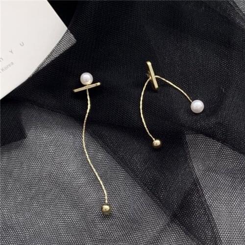 Korean temperament long chain a variety of wearing tassel earrings sweet girl imitation pearl earrings for women