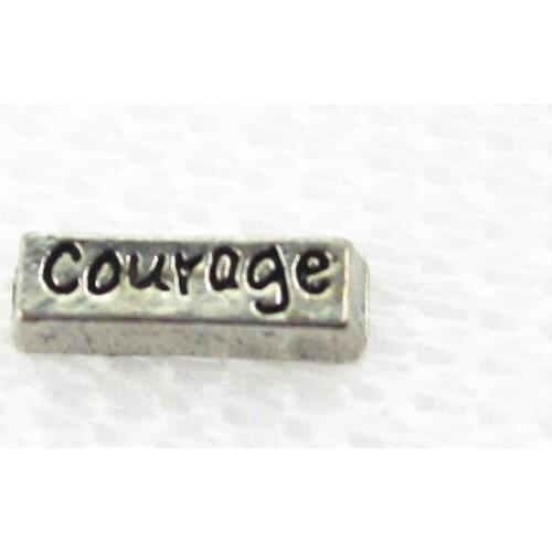 Hot Selling 20pcs/lot Courage Floating Charms Living Glass Memory Lockets Floating Charms DIY Jewelry Accessory