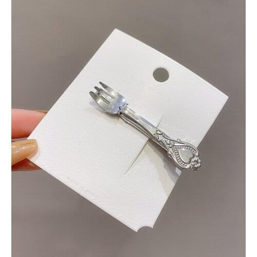 Fashion Fork Spoon Shape Hair Pins for Women Creativity Tableware Headwear Hair Accessories Female Delicate Elegant Hair Claws
