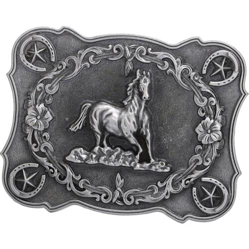 Mens Classic Retro Style Carved Horse Cowboy Western Belt Buckle Accessory