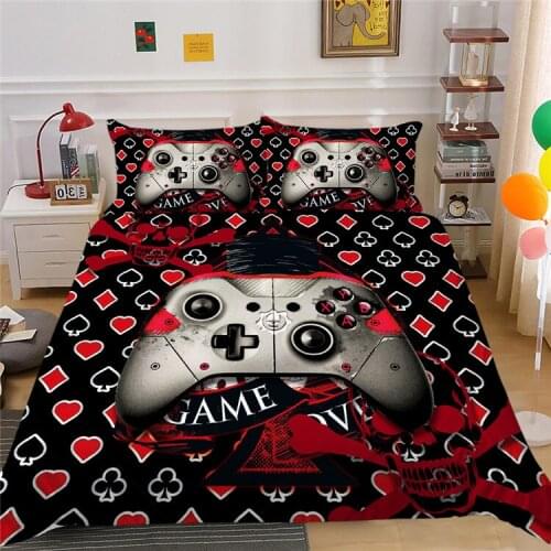 New Cartoon Gamepad Printed 3d Bedding Set Home Game Bedroom Decor Bed Linen Set Queen King Comforter Cover Set with Pillowcase