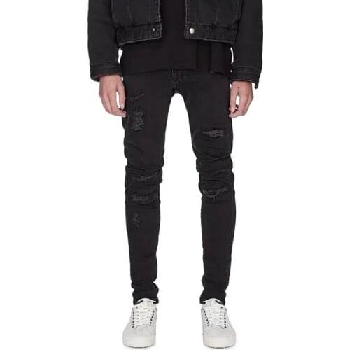 Slim Fit Jeans Men Black Denim Pants Male Hip Hop Mens Trousers Clothing MID Waist Fashion Jean Hot Sale