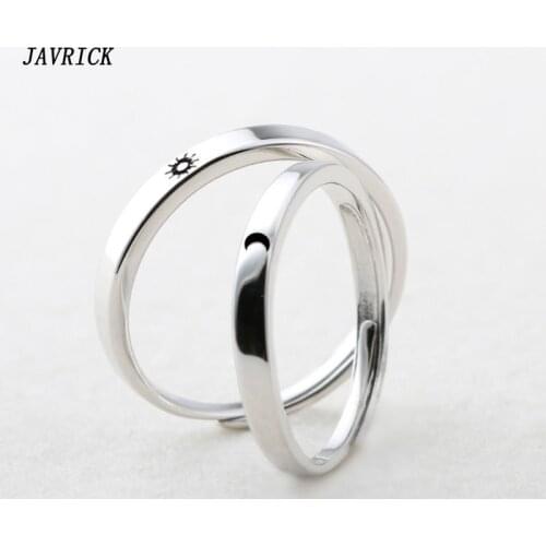 2Pcs Sun and Moon Lover Couple Rings Set Promise Wedding Bands for Him and Her Women Men Unisex Jewelry Ring Gift