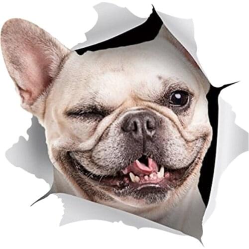 Funny French Bulldog 3D Car Sticker Waterproof Auto Decors on Bumper Rear Window B0098