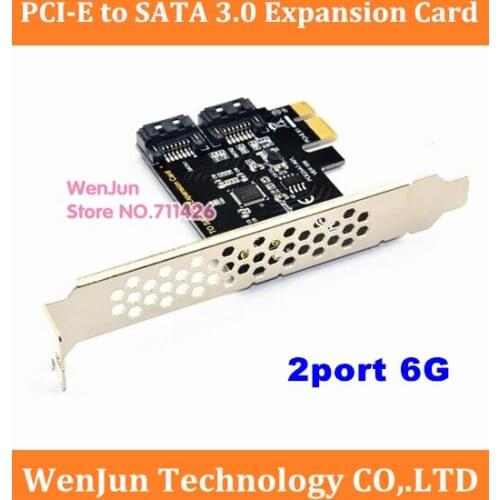 Free shipping 2Port SATA III 6Gbps PCI Express PCI-E to SATA 3.0 Extension Card with Heat Sink Expansion Adapter Board