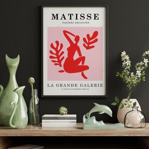 Henri Matisse Print, Canvas Print, Red And Pink Poster, Cutout, Pastel Pink Decor, Wall Art Poster, Exhibition Poster