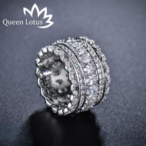 Queen Lotus Rings With Crystals