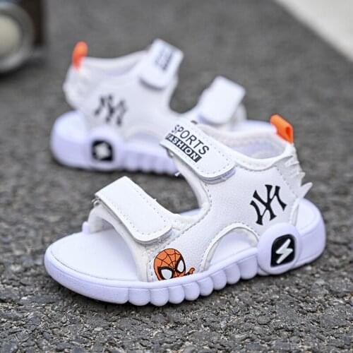 Disney Boys Sandals 2021 Summer Hot Style Disney Spider-Man Girls Fashion Childrens Casual Soft-soled Non-slip Beach Shoes