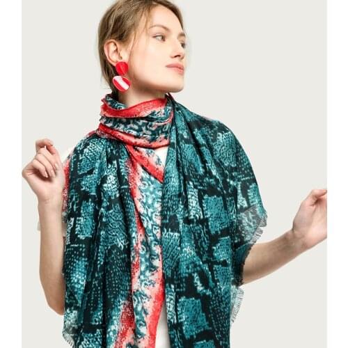 Unique Pattern Fashion Warm Neck Scarf Snakeskin Print Foulard Scarf Trendy Shawl Wrap [6771]