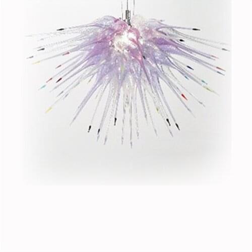 Wedding Decoration Customized Blown Glass Chandeliers Modern Art Designed LED Pink Glass Lightings