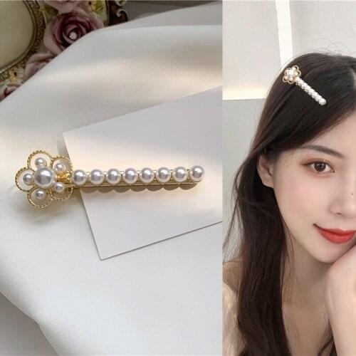 Vintage Pearl Hollow Metal Flower Barrette Hairpin Korean Petal Hair Clips for Women Girl Kid Hair Sticks 2021 New Arrival Trend