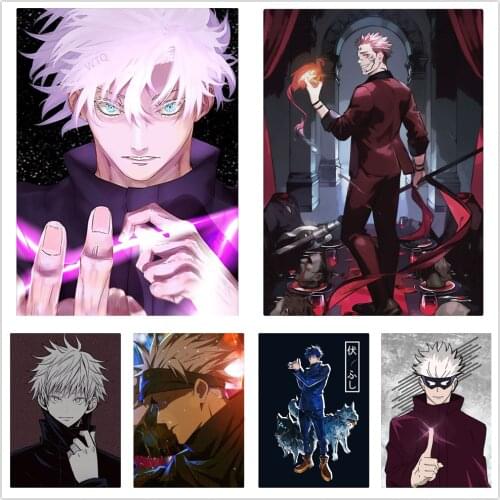 WTQ One Piece Poster Jujutsu Kaisen Retro Poster Canvas Painting Wall Decor Wall Art Picture for Living Room DecorHome Deco