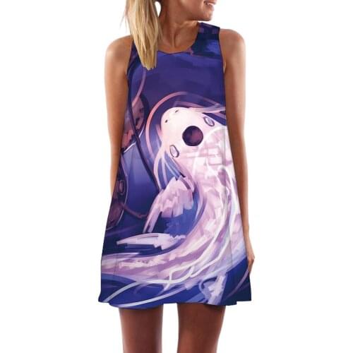 KYKU Brand Fish Dress Women Animal Ladies Dresses Harajuku Boho Womens Clothing Elegant Ladies Cool High Quality