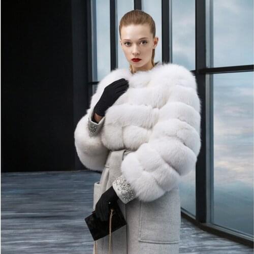 FURSARCAR 2021 Women Winter Natural Fox Fur Coat Winter Customize Short Slim Jacket Thick Warm Fashion Fur Sexy Jacekts