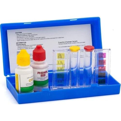 1set Swimming Pool Special Test Kit Accessories Component Test Inspection Water Chlorine Box Quality Water Liquid D7E1