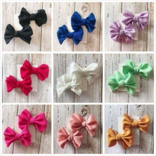 2019 New Baby Summer 2Pcs/Sets Infant Kids Baby Girls Hairwear Solid Hair Bow Clips Headwear Ribbon Bowknot Barrettes Props Clip