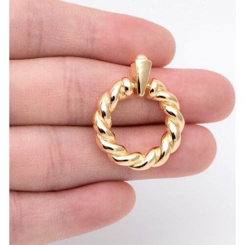 4pcs Gold Chunky Twisted Cricle Earrings, 30x24mm, Geometric Earring, Hoop Earrings (GB-2004)