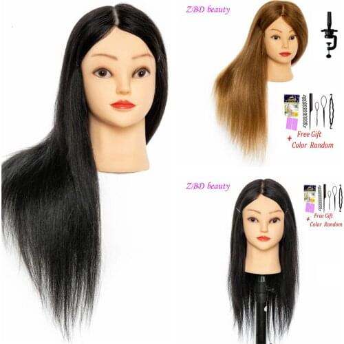 85% Real Human Hair Mannequin Head Hairstyles Hair Training Styling Professional Hairdressing head
