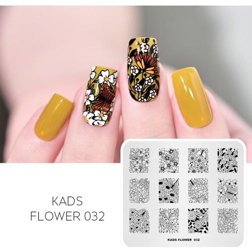 AriesLibra Flower Nail Stamping Plates Rectangle Pattern Manicure Nail Art Image Stamp Template Manicure Stencil Tool