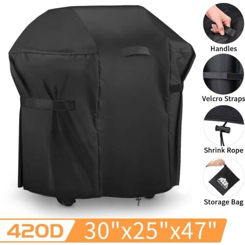 BBQ Grill Cover Heavy Duty Small Gas Grill Barbecue covering Waterproof/Windproof/Dust UV Resistant Grill Covers 76x66x120cm