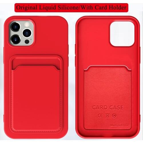 Case For iPhone 12 Pro Max Case Silicone Card Holder Phone Cover For iPhone 11 Pro XS Max 12 Mini X XR 7 8 6 6S Plus Wallet Capa