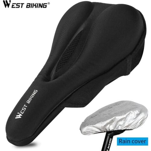 WEST BIKING Gel Bike Seat Cover Soft Hollow Breathable Thicken Pads MTB Road Bicycle Saddle Comfortable Cushion Silicone Cover