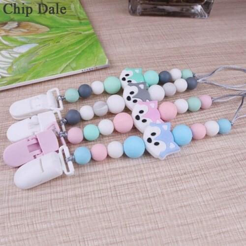 Chip Dale Animal Pacifier Clips Chain Safe Newborn Baby Teething Clip Food Grade Silicone Feeding Chain