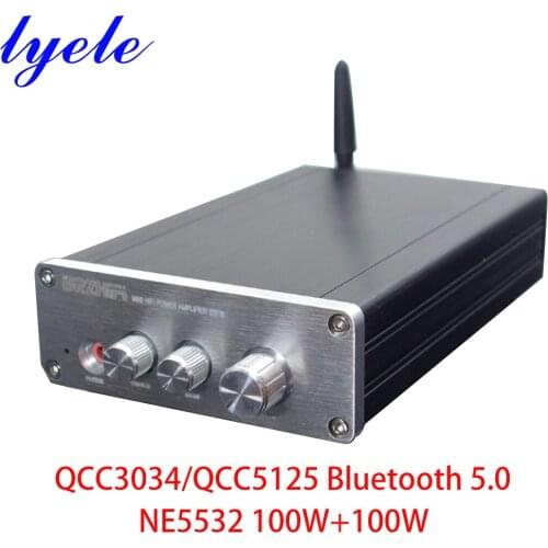 TPA3116 NE5532 HIFI 2.0 Bluetooth 5.0 digital power amplifier LDAC with decoding QCC3034 QCC5125 100w+100w