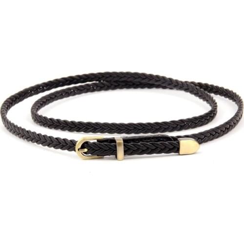 2018 Designer Knitted Belts Ladys Slender Waistband Womens Strap Genuine Leather Casual Female Girdle for Skirts Dress Girls