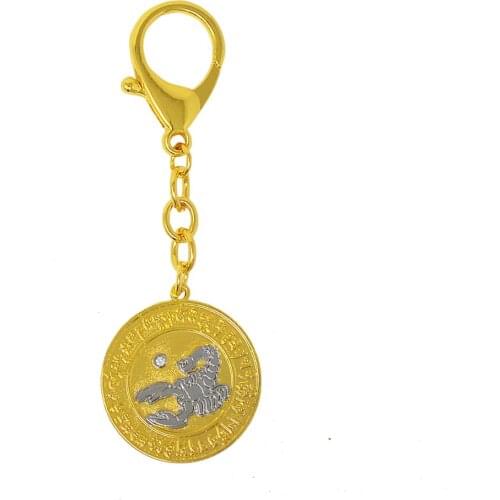 Feng Shui“Anti-Black Magic”Medallion Hanging Round Keychain W4316