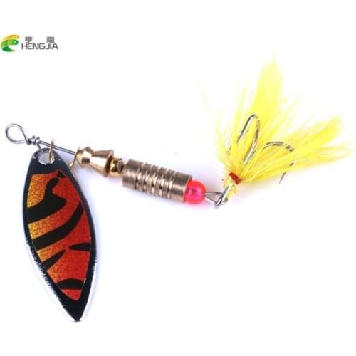 HENGJIA 5pcs Lures Fishing Bait Metal Sea Swimbait Shad Lot Baits Spoon with 6# Sharp high carbon steel Treble hook Durable 6G