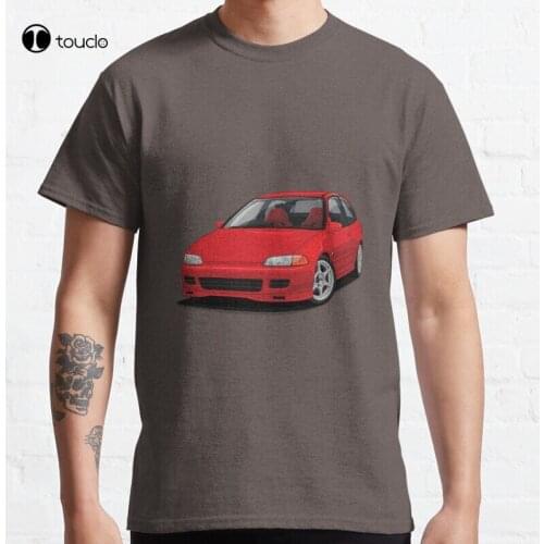 Civic Eg Hatch Red Classic Civic Eg Hondacivic Civiceg Civic92 Eg5 Eg6 Vti T-Shirt Cotton Tee Shirt