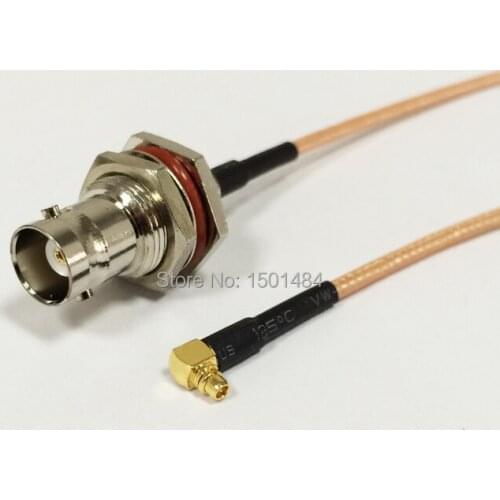 Wireless modem cable MMCX Male Plug Right Angle to BNC female bulkhead pigtail RG316 Wholesale Fast Ship 15CM 6" Adapter