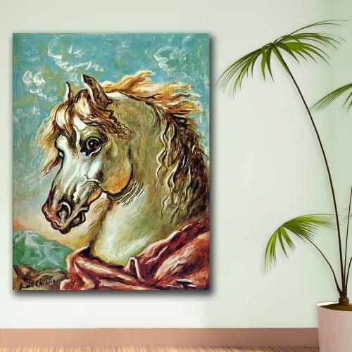 Giorgio_de_Chirico white-horse-s-head Canvas Painting For Living Room Home Decoration Oil Painting On Canvas Wall Painting