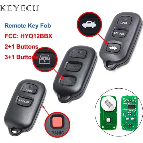 Keyecu 2+1,3+1 Buttons Remote Car key Fob for Toyota Avalon 1998 1999 2000 2001 2002 2003 2004 314.4Mhz - HYQ12BBX, HYQ12BAN