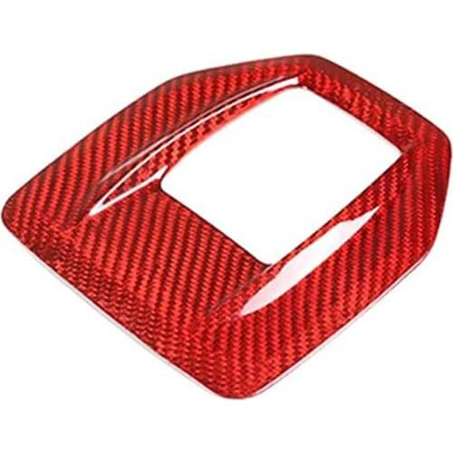 Red Real Carbon Fiber Car Gear Shift Frame for Alfa Romeo Giulia Stelvio 2019 Center Console Panel Cover Trim