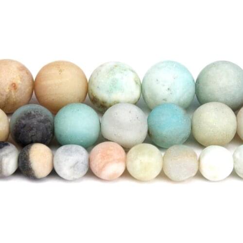 Natural Matte Amazonite Round Loose Beads Strand 6/8MM For Jewelry DIY Making Necklace Bracelet