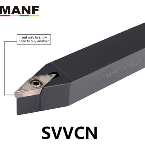 MANF Lathe Tools Lathe Cutter 20mm SVVCN-2020K16 CNC Turning Arbor Screw Clamped Steel Toolholders External Tool