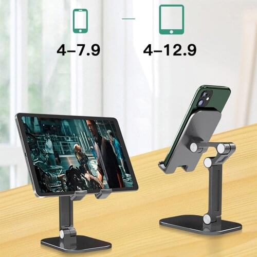 Metal Adjustable Tablet Phone Holder For iPad Mini Air Pro Desktop Stand Mobile Phone Desk Bracket For iPhone Xiaomi 4-12.9 Inch