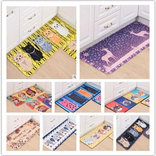 Cartoon Kitchen Mat Lovely Memory Foam Area Rugs Doormats Bathroom Anti-slip Floor Mat Flannel Rugs Carpets Set for Living Room