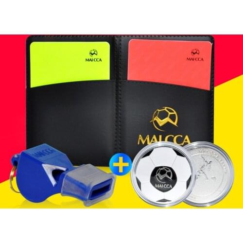 Plastic Whistle Soccer Football Outdoor Sports Referee Silicone Whistles with red yellow card coin set