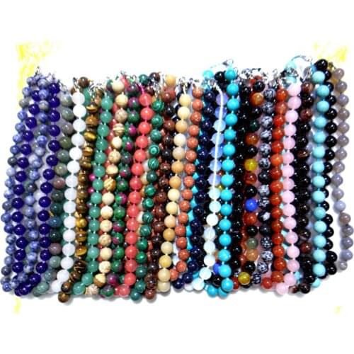 Natural stone Turquoises Quartz Crystal Opal aventurine tiger eye round cpendant for diy Jewelry making necklace Accessories