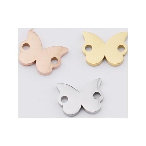 Fnixtar 20Pcs Butterfly Connector Charms Mirror Polish Stainless Steel Charms For DIY Making Necklace Braid Bracelets Jewelry