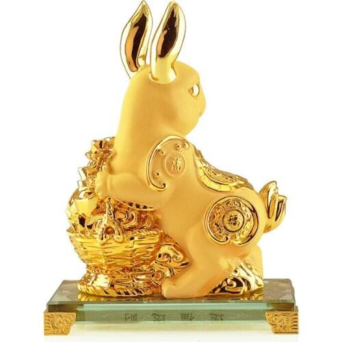 Resin Zodiac Rabbit Fortune Rabbit Living Room Crafts Office Decoration
