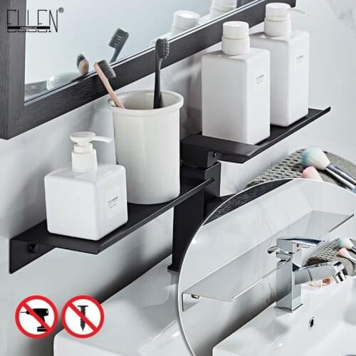 ELLEN Bathroom Shelves Cup holder Shelf Bathroom Accessories Black Faucet Shelves Shampoo Holder Soap Holder Bath Storage ELK416