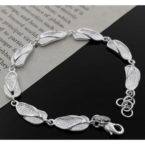 Popular wholesale H155 Beautiful fashion Elegant silver colorcharm Shoe Lovely Bracelet cute nice women Gorgeous jewelry