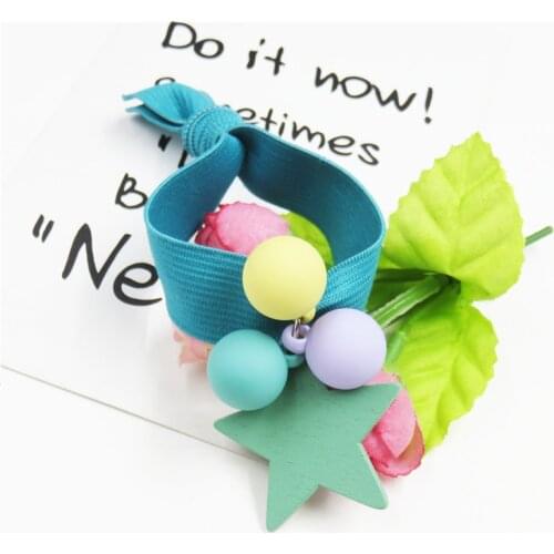 10PCS/LOT Lovely 3 Scrub Balls Star Candy Color Elastic Hair Bands For Women Creative Headband Scrunchy Kids Hair Accessories