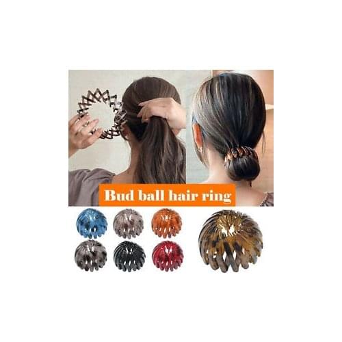 Crystal Hair Clip Women Girl Bun Bud Ball Hair Ring Claw Pins Women Hair Tail Holder Maker Bun Ball Headwear Hairpin Accessories