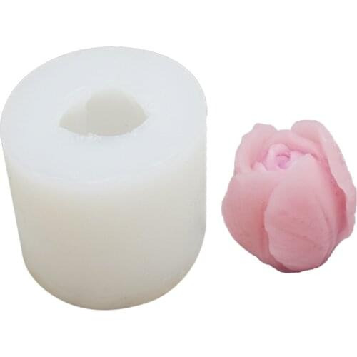 3D Tulip Candle Mold Handmade DIY Flower Soap Silicone Mold Chocolate Cake Decoration Tool Fondant Molds Soap Making Supplies